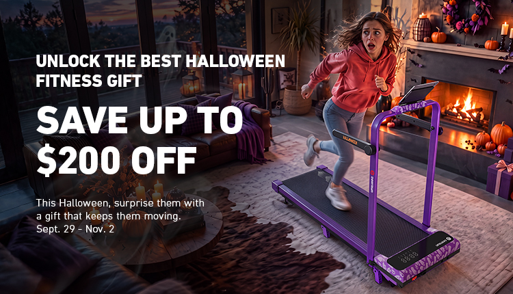 DeerRun Halloween Deals save up to 200 dollars on walking pad treadmills